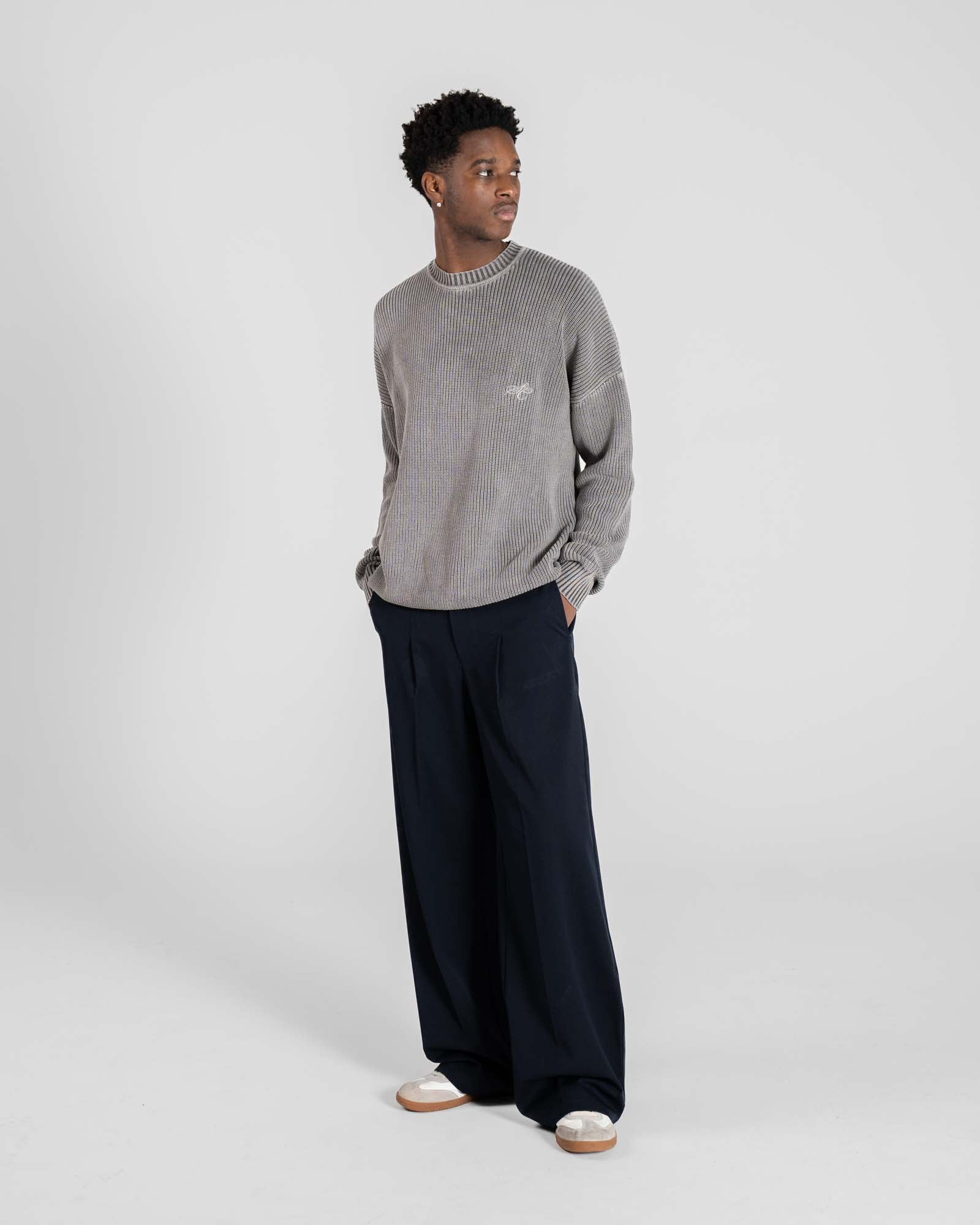 Fisherman Knit Washed Grey